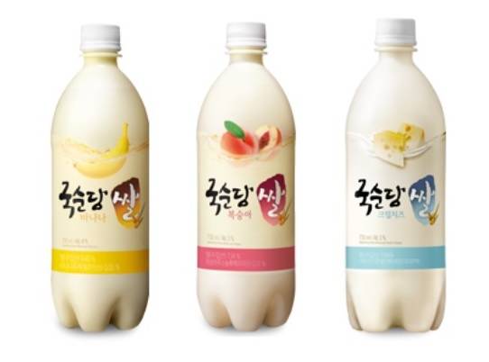 ▲ (좌측부터) 국순당 쌀 바나나, 쌀 복숭아, 쌀 크림치즈. ⓒ국순당