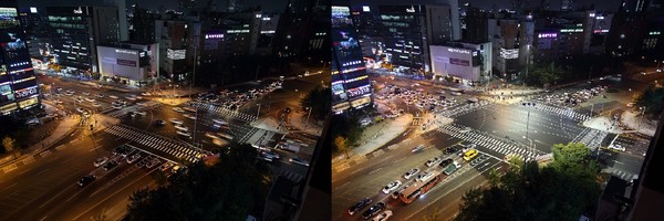 ▲ (순서대로)조명타워 설치 전, 후ⓒ대전시