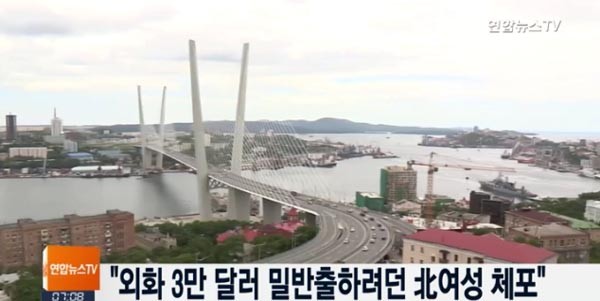 ▲ 러시아 극동 지방에서 한 북한여성이 3만 달러가 넘는 현금을 밀반출하려다 국경수비대에 붙잡혔다고 한다. ⓒ채널Y 관련보도 화면캡쳐