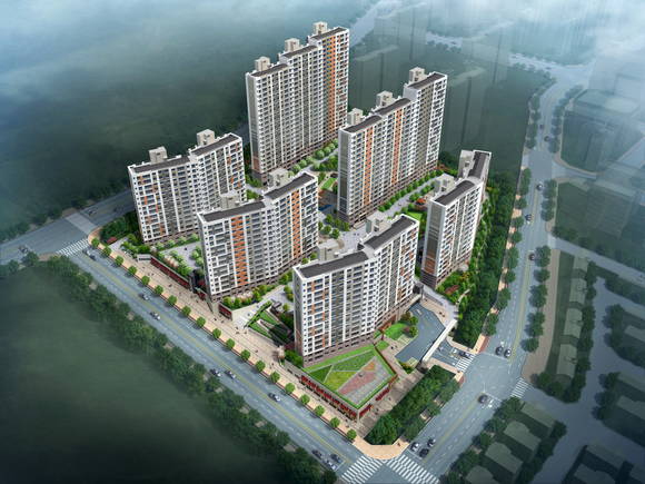 ▲ 20일 견본주택을 개관하고 울산 송정지구 첫 분양에 본격적으로 나선 '울산송정 호반베르디움' 조감도. ⓒ호반건설