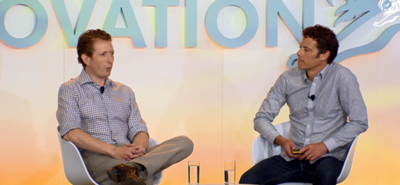 ▲ 칸 라이언즈에서 강연하는 모습 (좌 콘란드 펠드만 쾐캐스트 CEO, 우 매트 픽사 스토리감독) ⓒ칸 라이언즈