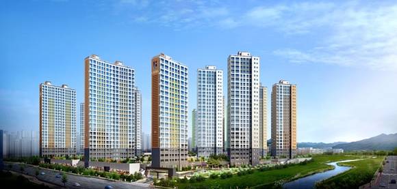 ▲ 울산 송정지구 유보라 아이비파크 투시도. ⓒ 반도건설