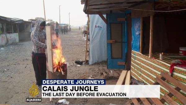 ▲ 프랑스 정부가 서북부 지역 칼레에 있는 난민촌 철거를 시작했다. ⓒ알 자지라 관련보도 화면캡쳐