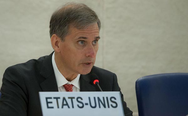 ▲ 스콧 버스비 美국무부 부차관보는 "오는 12월이면 2차 인권 대북제재 명단이 나올 것을 기대한다"고 밝혔다. ⓒ美스위스 대사관 홈페이지 캡쳐