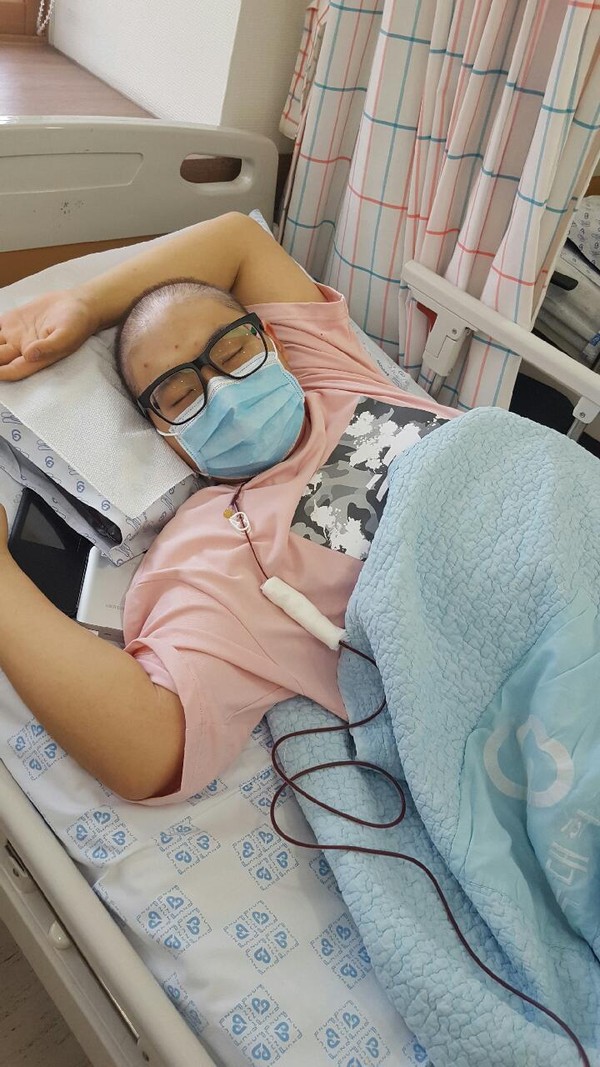 ▲ 백혈병을 앓고 있는 충북상업정보고 1학년 홍모 학생.ⓒ충북도교육청