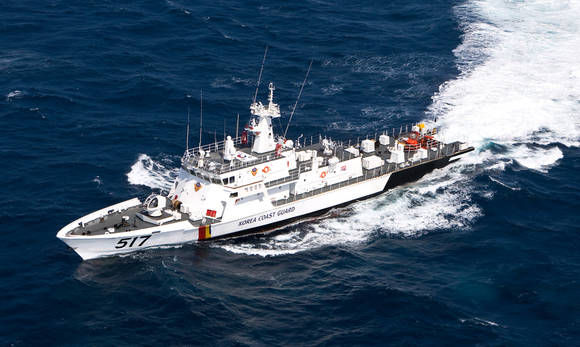 ▲ 500톤급 경비함.ⓒ한진중공업