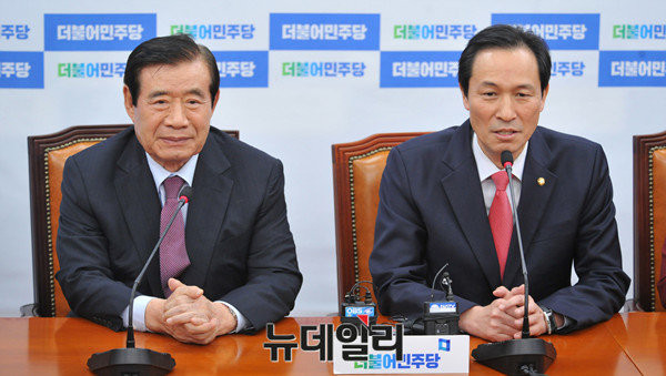 ▲ 한광옥 신임 대통령 비서실장이 4일 국회를 찾아 더불어민주당 우상호 원내대표를 에방했다. ⓒ뉴데일리 이종현 기자