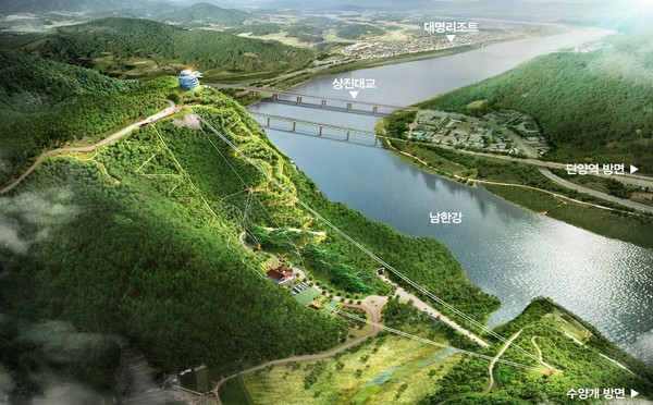 ▲ 내년 5월 완공을 눈앞에 두고 있는 만천하스카이워크 조감도.ⓒ단양군