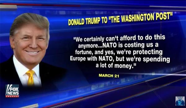 ▲ 트럼프 당선자는 NATO(북대서양조약기구) 체제에 상당한 불만을 표출해 왔다. 사진은 지난 3월 그의 주장을 전한 美언론들의 보도. ⓒ2016년 3월 美폭스뉴스 관련보도 화면캡쳐