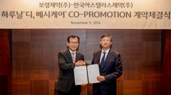 ▲ 코프로모션 계약체결식 기념촬영.ⓒ보령제약