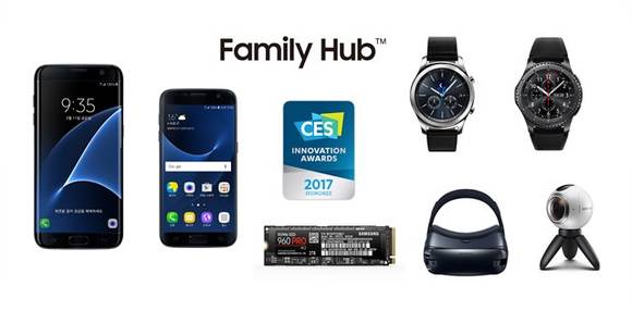 ▲ CES 2017에서 혁신상을 수상한 삼성전자 제품들. ⓒ삼성전자