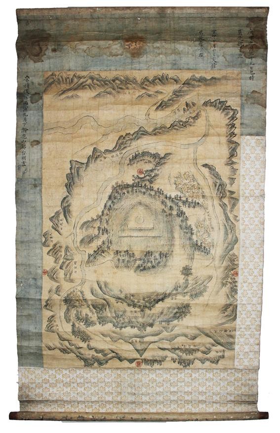 ▲ 원주이씨 단양종중이 소장하고 있는 소백산 묘산도.ⓒ단양군