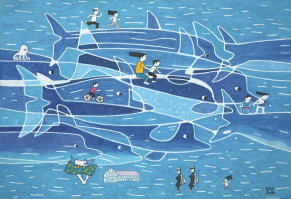 ▲ 김품창 작가, 어울림의 공간-제주환상.ⓒ유디치과