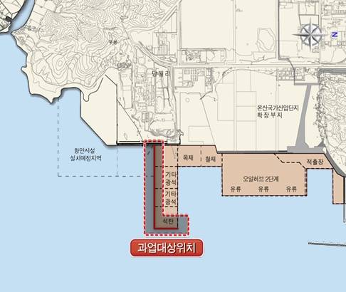 ▲ 울신신항 남항 방파호안 축조공사 위치도. ⓒ포스코건설