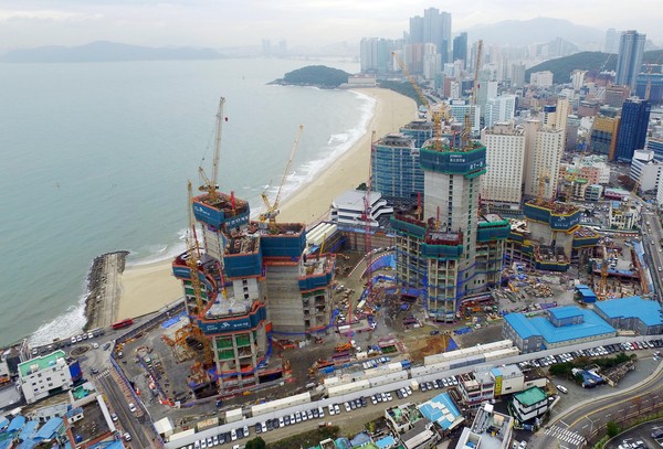 ▲ 부산 해운대 엘시티 공사현장 모습.ⓒ뉴시스