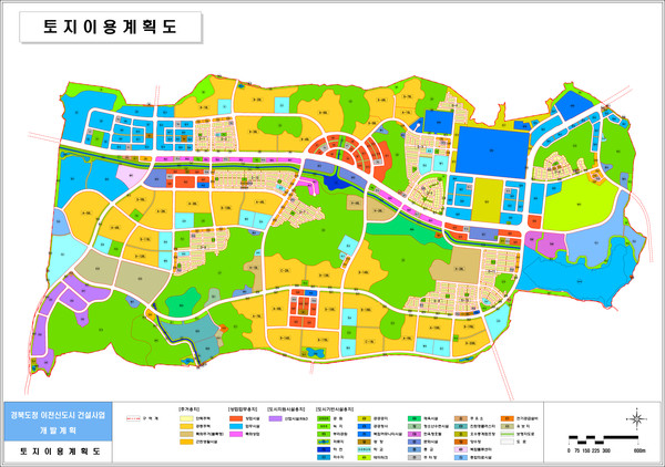▲ 경북도청이전신도시 건설사업 개발계획토지이용계획도.ⓒ경북도 제공