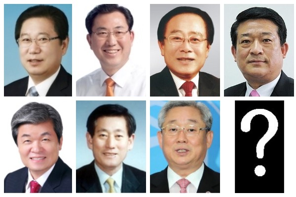 ▲ 내년도 충북 괴산군수 보궐선거 후보로 거론되는 지역 인사들 송인헌, 나용찬, 임회무, 김춘묵, 장병집, 김환동, 이세민(시계방향으로 무순).ⓒ네이버 인명사전 캡쳐