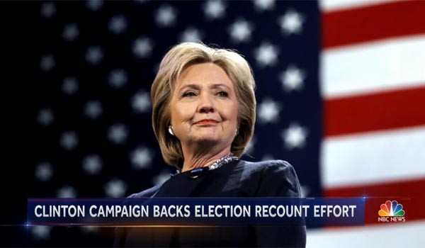 ▲ 대선 후 침묵하던 힐러리 클린턴 美민주당 대선후보가 녹색당 '질 스타인'이 추진하는 재검표에 참여하기로 했다. ⓒ美NBC뉴스 관련보도 화면캡쳐
