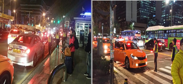 ▲ 단속공무원들이 승차거부 택시를 단속하고 있다. ⓒ서울시 제공