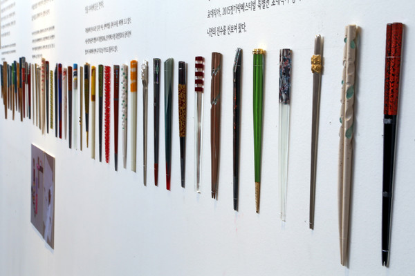 ▲ ‘2016 젓가락페스티벌’에 전시된 청주젓가락.ⓒ청주시