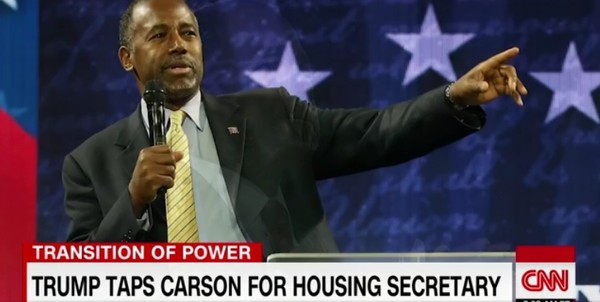 ▲ 도널드 트럼프 美대통령 당선인은 5일(현지시간) 차기 행정부 주택도시개발부 장관에 벤 카슨을 지명했다. 사진은 벤 카슨.ⓒCNN 보도영상 캡쳐