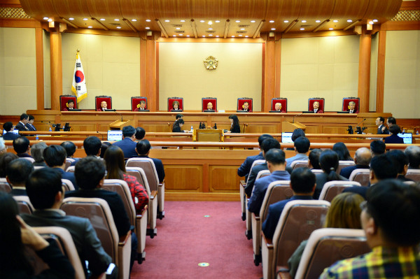 ▲ 공개변론을 진행 중인 헌법재판소. ⓒ뉴시스 사진DB