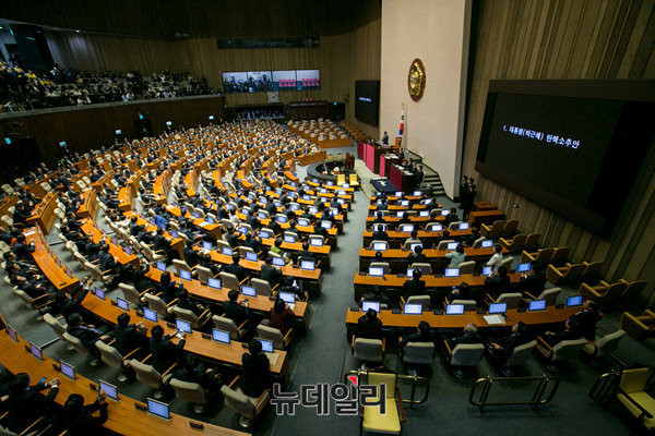 9일 박근혜 대통령에 대한 탄핵 소추안이 가결됐다. ⓒ뉴데일리 DB