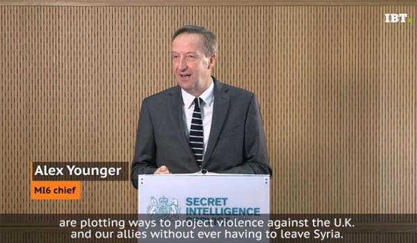 ▲ 지난 8일(현지시간) 英런던 복스홀의 MI6 본부에서 기자들과 만난 알렉스 영어 국장. 그는 영국을 비롯한 서방세계에 대한 전례없는 테러 위협이 커지고 있다고 경고했다. ⓒ인터내셔널 비즈니스 타임스 관련보도 화면캡쳐