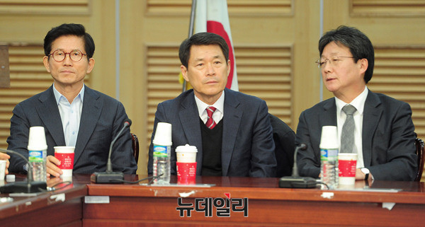 ▲ 왼쪽부터 김문수 전 경기도지사, 이군현 의원, 유승민 의원 ⓒ 뉴데일리 공준표
