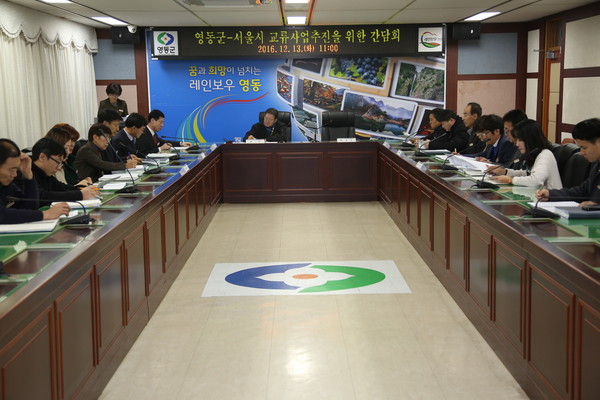 ▲ 영동군이 13일 서울시와 교류협력 간담회를 가졌다.ⓒ영동군