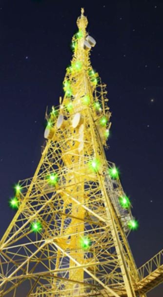 ▲ 황령산에 지난 2004년 설치된 송신탑 경관조명ⓒ부산시제공
