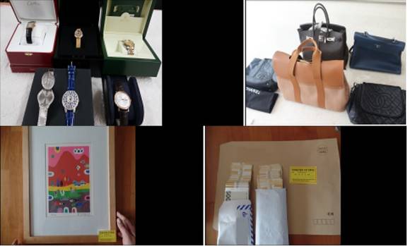 ▲ 국세청이 고액 상습체납자로부터 압수한 명품시계와 그림 등 ⓒ국세청