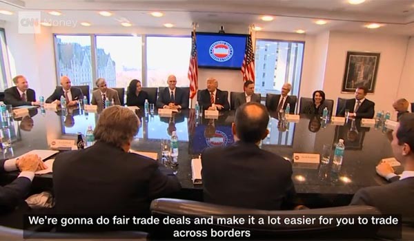 ▲ 美언론들은 지난 14일(현지시간) 도널드 트럼프 당선자가 美뉴욕 트럼프 타워에서 주최한 '테크 서밋'에 많은 ICT 거물들이 참석했다고 보도했다. ⓒ美CNN 머니 관련보도 화면캡쳐