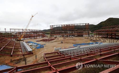 ▲ 공사 한창인 평창올림픽 개·폐회식장.ⓒ연합뉴스