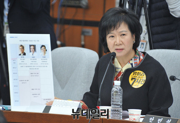 ▲ 더불어민주당 손혜원 의원. 그는 25일 우병우 전 민정수석과 최순실과 관계에 대한 제보를 페이스북을 통해 공개적으로 구하기도 했다. ⓒ사진공동취재단