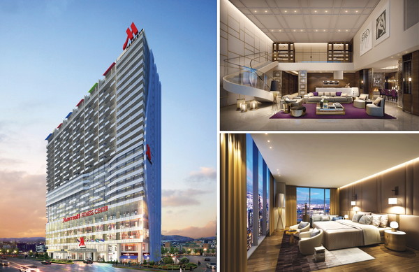 ▲ ‘대구 메리어트 호텔&레지던스’ 실내투시도 겸 조감도.ⓒ메리어트 호텔 제공