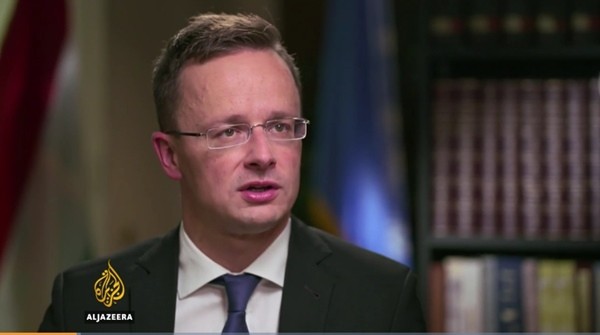 ▲ 최근 헝가리 외교장관이 북한 김정은을 '미치광이 독재자'라고 지적한 것으로 알려졌다. 사진은 페테르 시야르토 헝가리 외교장관.ⓒ'알자지라' 중계영상 캡쳐