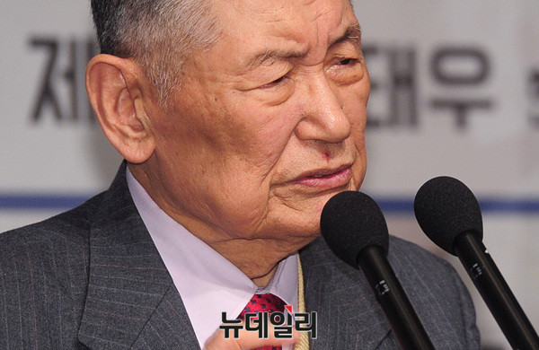 ▲ 축사하는 남시욱 전 문화일보 사장  ⓒ 뉴데일리 공준표