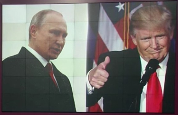 ▲ (왼쪽부터) 블라디미르 푸틴 러시아 대통령, 도널드 트럼프 美대통령 당선인.ⓒ'러시아 투데이(RT)' 중계영상 캡쳐