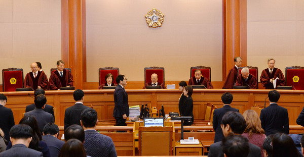 박근혜 대통령 탄핵심판 2차 변론이 5일 헌법재판소에서 열렸다. ⓒ뉴시스