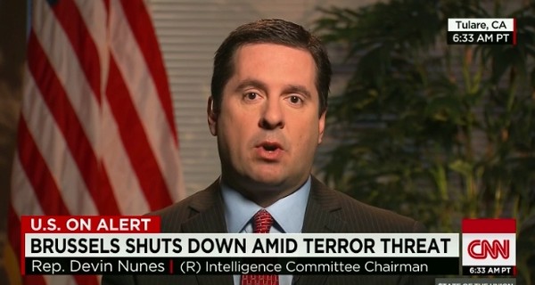 ▲ 도널드 트럼프 차기 美행정부가 '세컨더리 보이콧'(유관 3자 제재)을 포함한 강력한 대북정책을 고려하고 있는 것으로 알려졌다. 사진은 트럼프 정권인수위원회 소속 데빈 누네스 美하원 정보위원장.ⓒ美'CNN' 보도영상 캡쳐