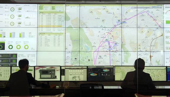 ▲ CJ대한통운의 상황실 모습.ⓒCJ대한통운