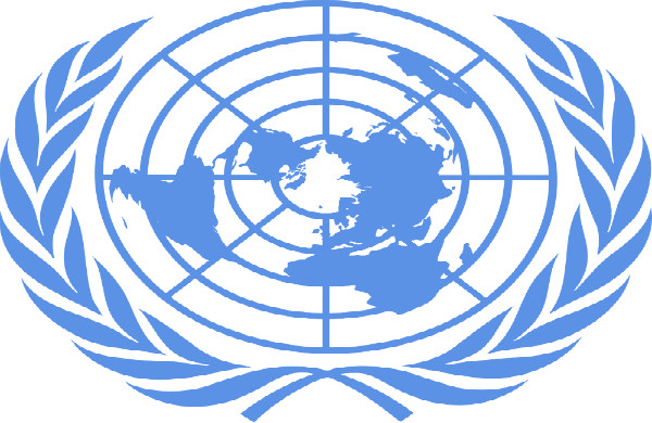 하늘색과 흰색의 배색을 상징색으로 하고 있는 유엔의 로고(자료사진). ⓒ위키피디아 공용미디어DB