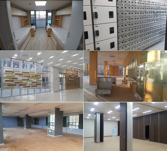 ▲ 한국장학재단 대학생 연합생활관 내부 모습. 현재 마무리 작업이 진행 중이다.ⓒ뉴데일리경제