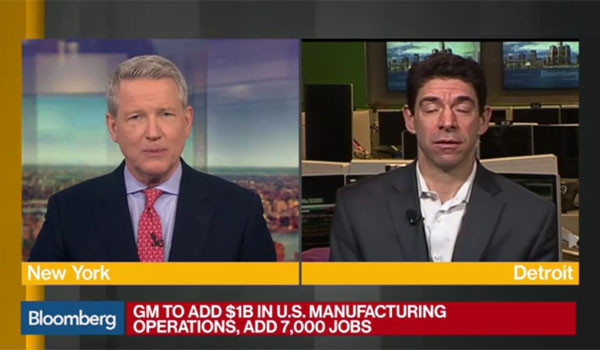 ▲ 美블룸버그 통신은 지난 17일(현지시간) 현대기아차와 GM이 멕시코 공장 건설계획을 미루고 대신 미국 공장을 증설한다는 계획을 밝혔다고 보도했다. ⓒ美블룸버그 통신 관련보도 화면캡쳐