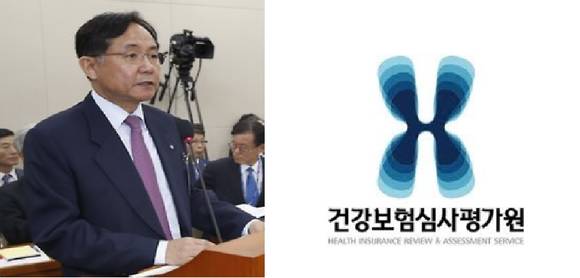 ▲ 지닌해 손명세 건강보험심사평가원장이 국정감사장에서 의원들의 질의에 답하는 모습  ⓒ연합-심평원 홈피