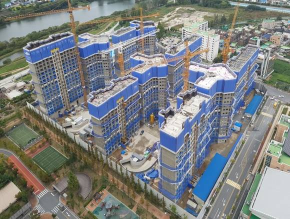 ▲ 대전 대덕구 소재 '금강 로하스 엘크루' 현장. ⓒ대우조선해양건설