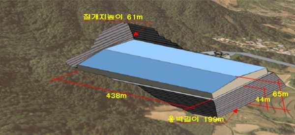 ▲ 충북 청주시가 오창읍 후기리에 조성하겠다고 처음 발표한 지붕형 매립장 조감도.ⓒ청주시