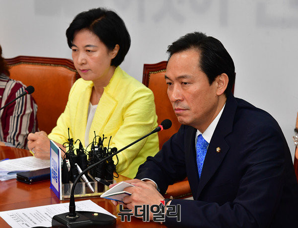 ▲ 더불어민주당 추미애 대표와 우상호 원내대표.(자료사진) ⓒ뉴데일리 이종현 기자