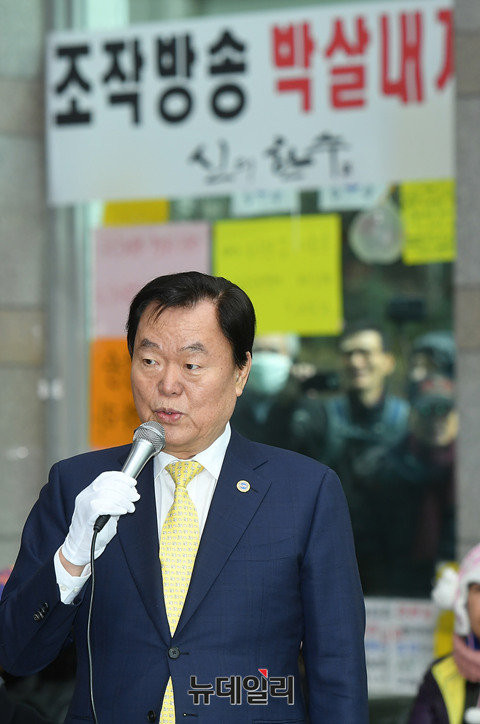 ▲ 김경재 자유총연맹 총재. ⓒ뉴데일리 정상윤 기자